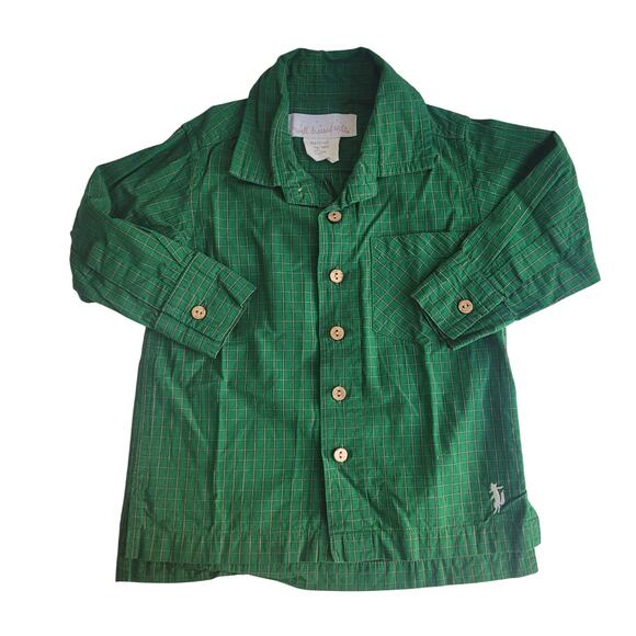 Well Dressed Wolf Boy's Long Sleeve Green Plaid Shirt